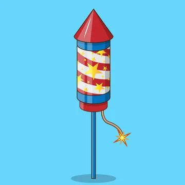 Flying Firecracker US Stock Illustration
