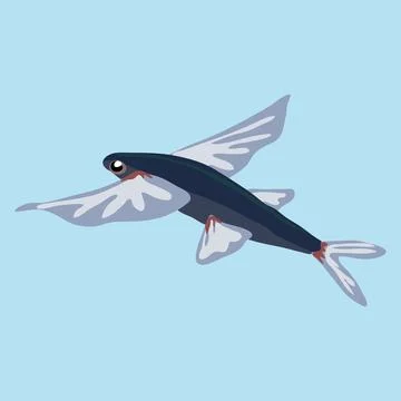 Flying fish clip art vector illustration Stock Illustration