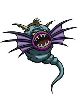Flying fish monster Stock Illustration