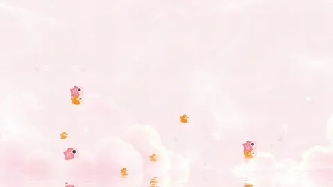Flying Fish in Pink Clouds: A Whimsical Animated Journey Through Pastel Skies a Stock Footage 304944938