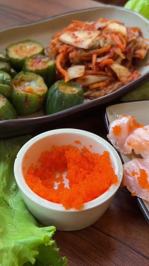 Flying fish roe roe flying fish roe full frame macro close up, Sea of red caviar Stock Footage 317703986