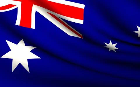 Flying flag of australia . all countries collection . Stock Illustration