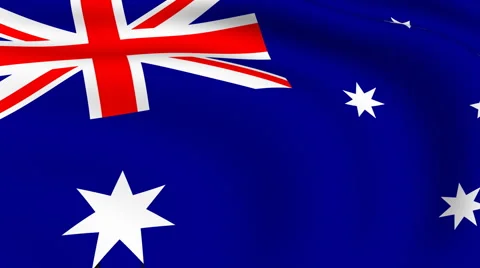 Flying flag of australia | looped | Stock Footage