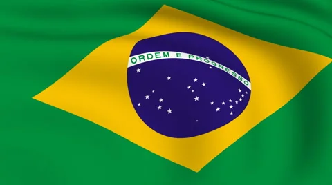 Flying flag of brazil | looped | Stock Footage