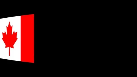 Flying flag of the Canada Stock Footage 82371941