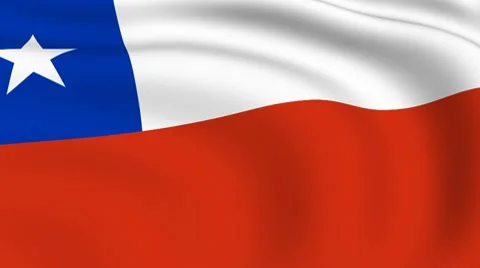 Flying flag of chile | looped | Stock Footage 8658063