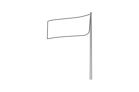 Flying flag continuous line drawing minimal style isolated illustration wit.. Illustrazione stock