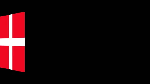 Flying flag of the Denmark Stock Footage 88162378