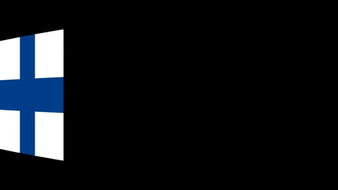 Flying flag of the Finland Stock Footage 88020431