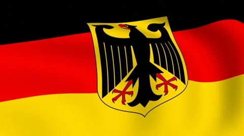 Flying flag of germany | looped | Stock Footage 8658161