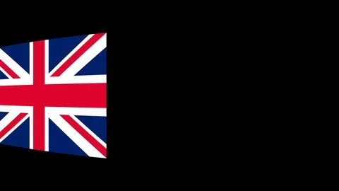 Flying flag of the Great Britain Stock Footage 82455304