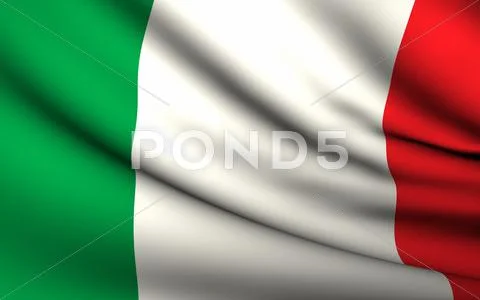 Flying flag of italy . all countries collection . Stock Illustration