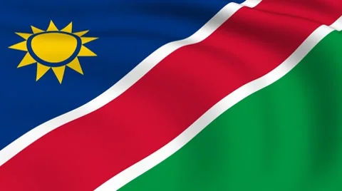 Flying flag of namibia | looped | Video stock 8827140