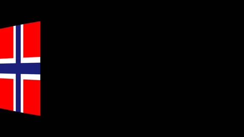 Flying flag of the Norway Stock Footage 88020430