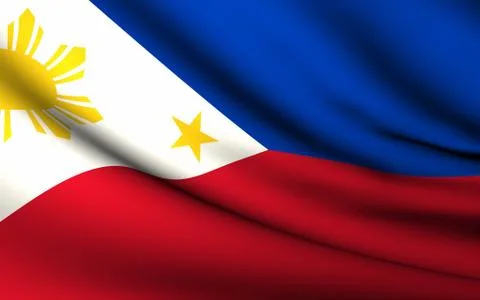 Flying flag of philippines . all countries collection . Stock Illustration