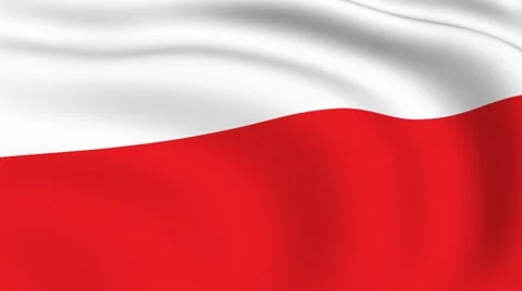 Flying flag of poland | looped | Stock Footage 8827201