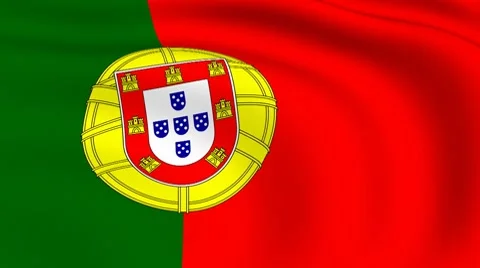 Flying flag of portugal | looped | Stock Footage