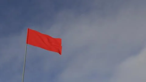 Flying flag on a sky. 3d rendering Stock Illustration