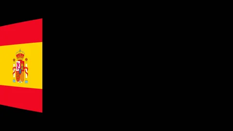 Flying flag of the Spain Stock Footage 87965717