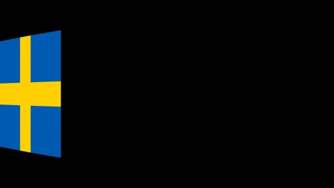 Flying flag of the Sweden Stock Footage 87980912