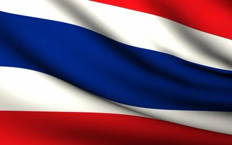 Flying flag of thailand . all countries collection . Stock Illustration