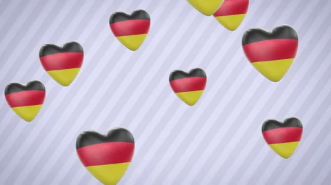 Flying flagged hearts. Germany. Looping. Alpha channel is included. Stock Footage 51118656