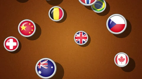 Flying flagged icons. Looping. Alpha channel is included. Video stock 51447276