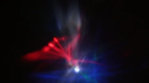 Flying flashes and stripes of light in different colors Stock-Footage 107469915
