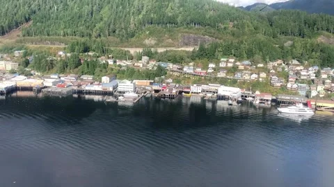 Flying in a Float Plane over Ketchikan, Alaska slow motion Stock Footage 295462214
