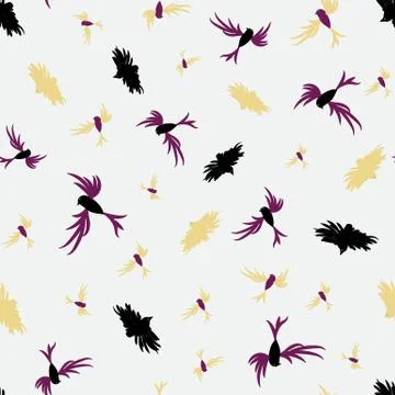 Flying flock of birds seamless vector pattern Stock Illustration