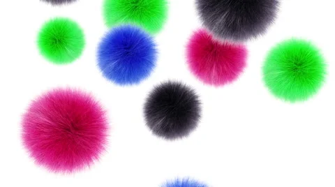 Flying fluffy balls. Looping. Alpha channel is included. Stock Footage 50951687