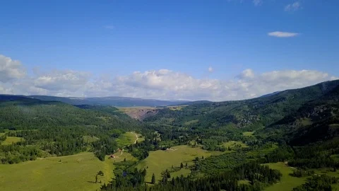 Flying in forest valley  스톡 동영상 87621820