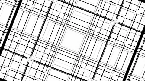 Flying forward through rectangular corridor, long tunnel. Design. Squared 스톡 동영상 265746828