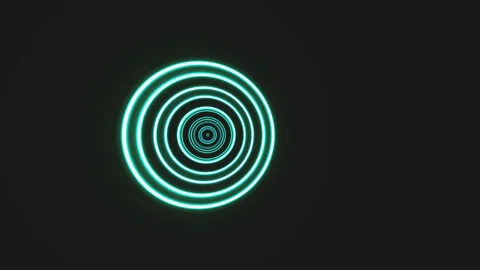 Flying Forwards Through Rings of Bright Glowing Light Видео 139739802