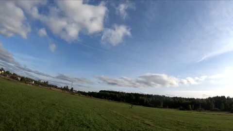 Flying on an fpv drone behind a horse, a girl on a horse Stock Footage 166832270