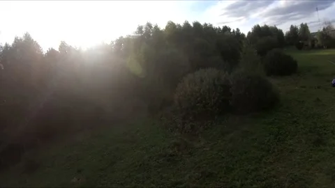 Flying on an fpv drone behind a horse, a girl on a horse Stock Footage 166833510