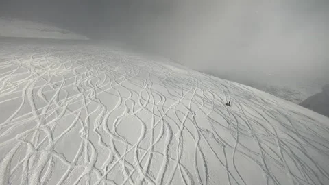 Flying on an FPV drone in the mountains Stock Footage 234379768