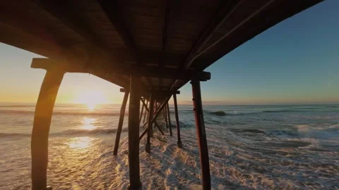 Flying FPV under the Pier Stock Footage 241027663
