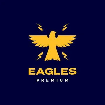 Flying freedom bird eagle thunderbolt modern shape simple logo design vector 스톡 일러스트