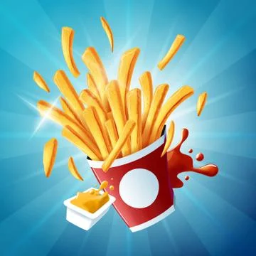 Flying Fries Stockillustratie
