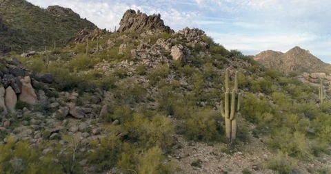 Flying up the front-range slope of the Date Creek Mountain Range Stock Footage 127114137