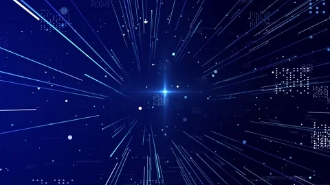Flying into Futuristic Big Data Digital tunnel Binary code particles network Stock Footage 180780733