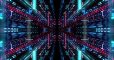 Flying futuristic central processing unit.  loop / 3D render Stock Footage 117969890