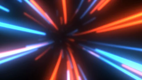 Flying in Futuristic Data Stream Technology Tunnel of Glowing Lines Stock Footage 123279149