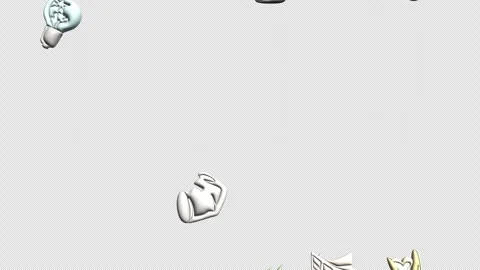 Flying garbages animation falls from the sky overlay 3d isolated cut out motion Stock Footage 301700147