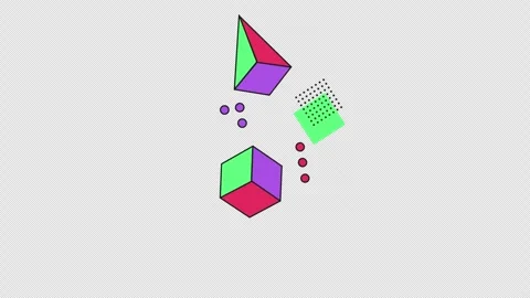 Flying geometric 3D shapes Stock Footage 276291711