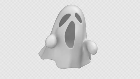 Flying ghost - 3d render looped with alpha channel. Stock Footage 202053034