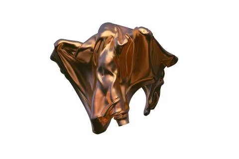Flying Ghost boy figure covered with a golden blanket sheet on White Background Stock Illustration