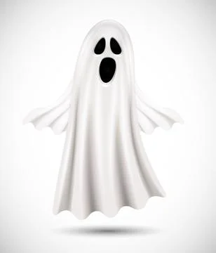 Flying ghost isolated on white background Illustrazione stock