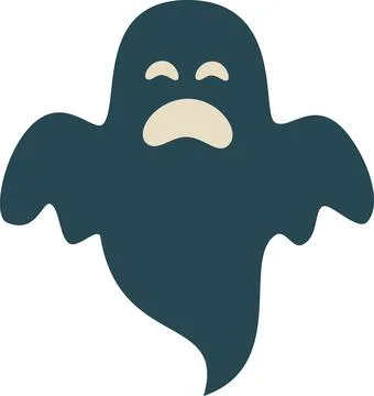 Flying ghost spooky phantom icon illustration Stock Illustration